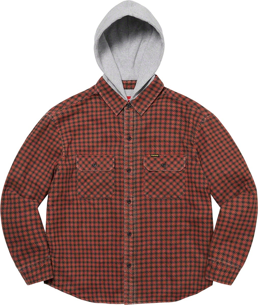 Houndstooth Flannel Hooded Shirt view 5